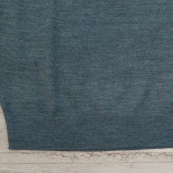 NWT J. Crew Merino Wool Blend Sweater Polo Heathered Evening Storm size M - Picture 4 of 11